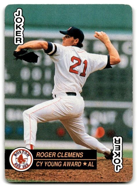 U S Playing Card Co Baseball Aces Roger Clemens Boston Red Sox