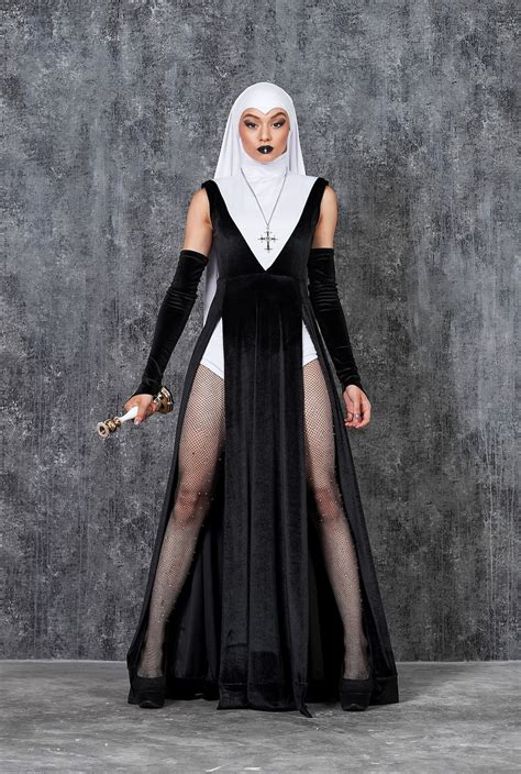 Sexy Nun Dress Nun Costume For Woman Halloween Costume Woman Velvet Halloween Dress Nun