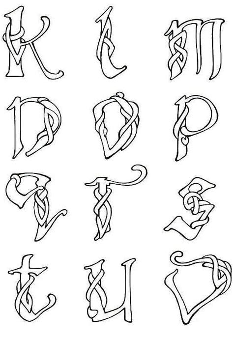 Celtic Alphabet k thru v | Celtic symbols, Celtic alphabet, Celtic