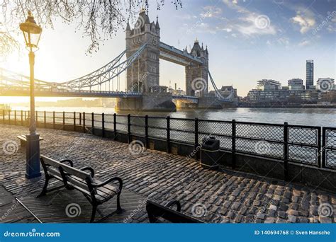 Sunrise Behind the Tower Bridge in London, UK Stock Photo - Image of ...