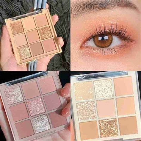 Paleta De Sombra De Leite Ch De Nove Cores Sombra Shimmer E Brilho