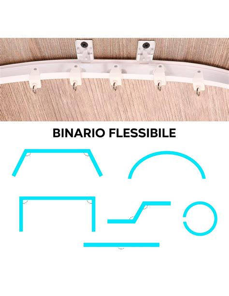 Binario Tenda Flessibile 5mt Pieghevole Scorrevole In PVC Divisore Per