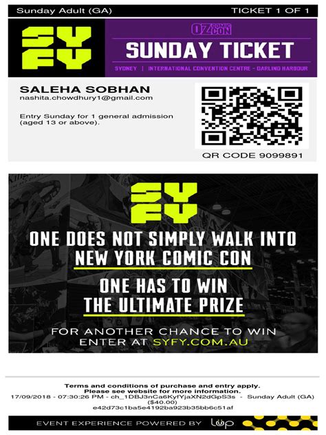 Comic Con Ticket | PDF