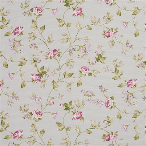 Green And Pink Floral Prints Upholstery Fabric By The Yard K5698