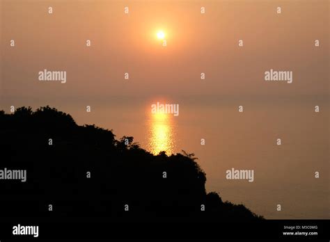 Sunset On The Arabian Sea From Kudle Beach Cliff Gokarna Karnataka