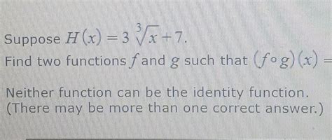 Solved Suppose H X X Find Two Functions F And G Such Chegg