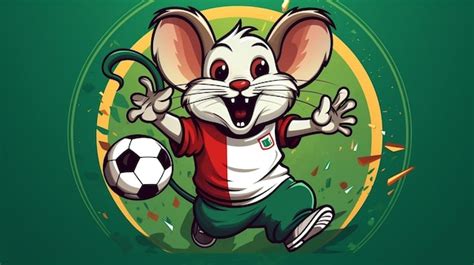 Premium Ai Image A Cute Mouse Sports Mascot Flat Illustration Wearing