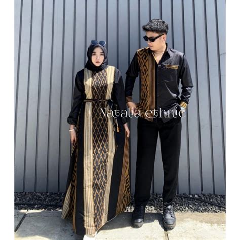 Jual Ready Stock Rania Couple Tenun Ethnic Baju Tenun Couple Motif