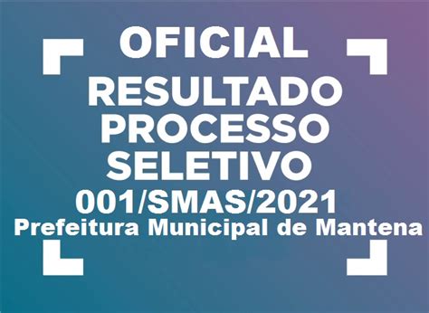 Resultado Oficial Processo Seletivo Smas Confira