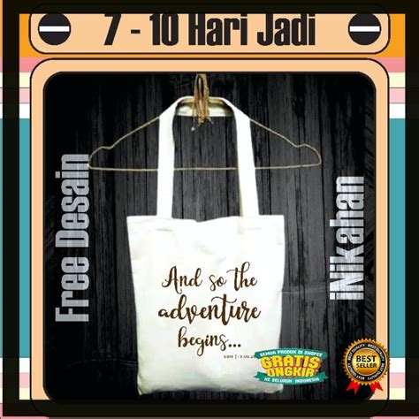 Jual Bag Tas Keren Terpopuler Totebag Blacu Souvenir Pernikahan