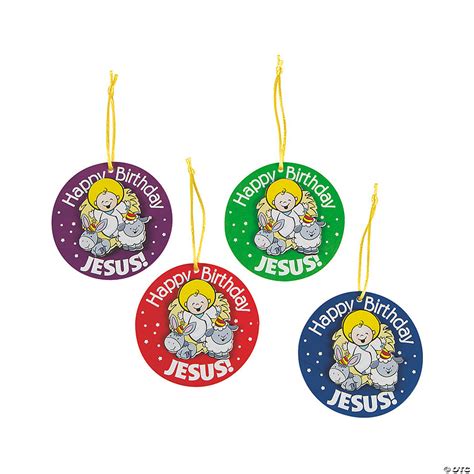 Happy Birthday Jesus Christmas Ornaments 12 Pc