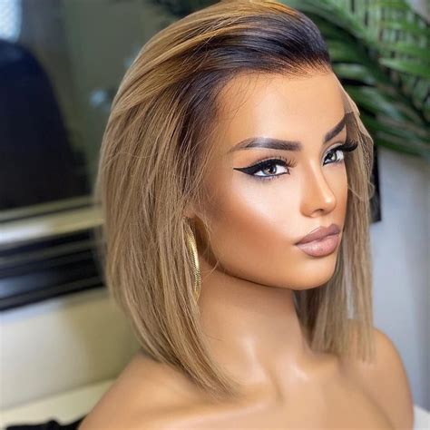 Beeos 13x4 Skinlike Real Hd Lace Front Wigs Ash Blonde Straight Bob