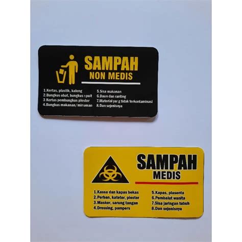 Jual Stiker Sampah Medis Dan Non Medis Mini Stiker Tempat Sampah