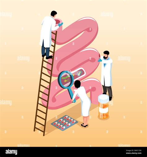 Gastroenterology Isometric Concept With Group Of Gastroenterologists