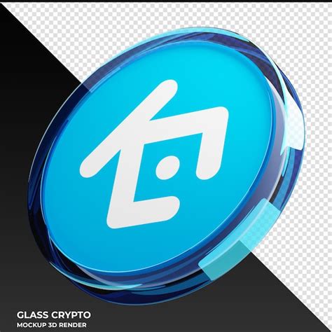 Premium Psd Kucoin Token Kcs Glass Crypto Coin D Illustration