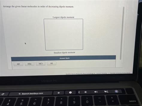 Solved Arrange The Given Linear Molecules In Order Of Chegg