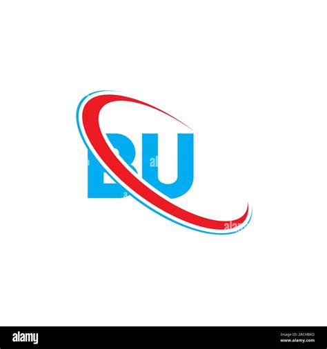 Bu B U Letter Logo Design Initial Letter Bu Linked Circle Uppercase