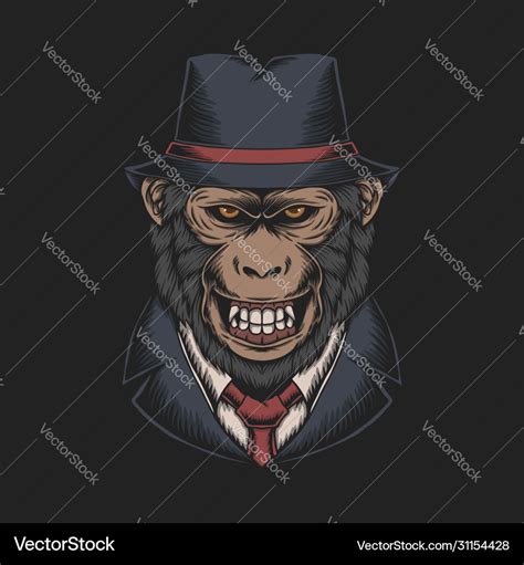 Mafia monkey Royalty Free Vector Image - VectorStock