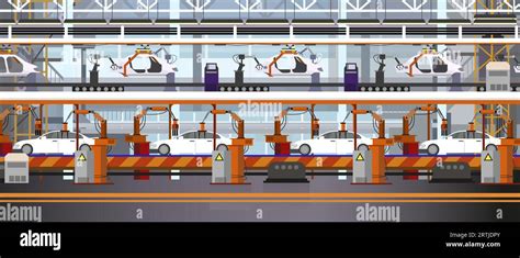 Car Assembly Line Vector Illustration Stock Vector Image And Art Alamy