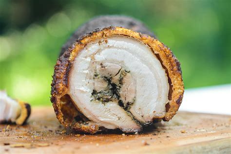 Crispy Smoked Italian Pork Belly Porchetta Recipe The Meatwave