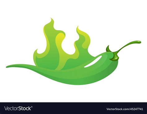 Spicy Level Hot Chili Pepper Icon With Flame Vector Image
