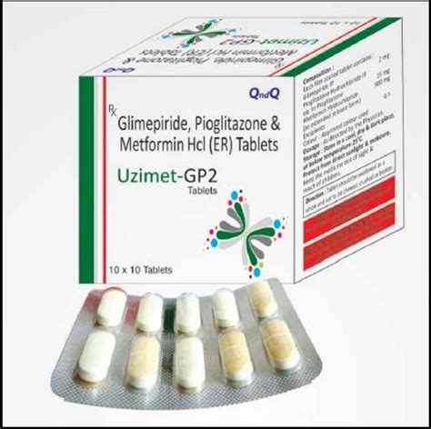 Glimepiride Pioglitazone And Metformin Hcl Tablets Mg Qndq At Rs