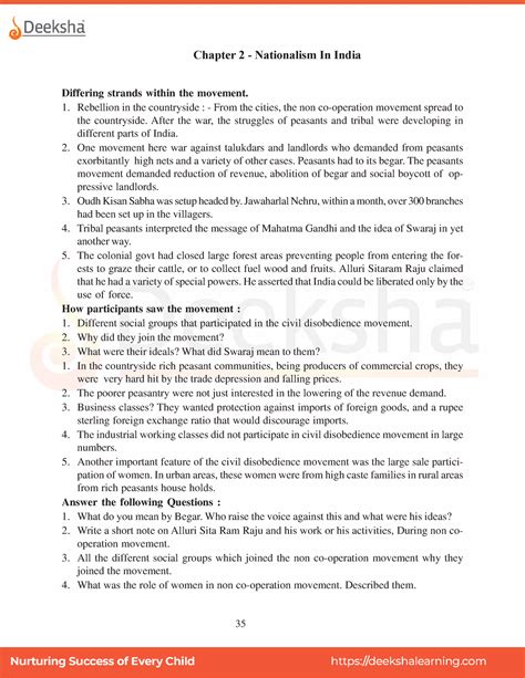 CBSE Class 10 History Notes Chapter 2 Deeksha Nurturing Success Of