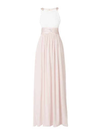 Jake S Cocktail Two Tone Abendkleid Mit Gelegten Falten Rose Melange