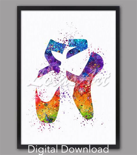 DIGITAL DOWNLOAD Ballet Shoes Wall Art Print Watercolor Ballet - Etsy