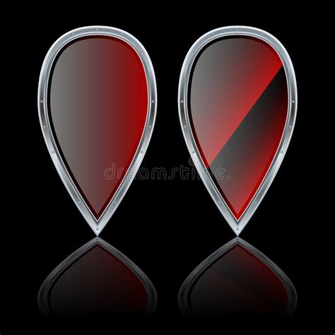 Two Shields On A Black Background Stock Vector Illustration Of