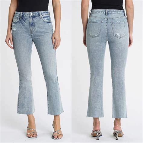 Pistola Lennon High Rise Cropped Flare Denim Jeans Gem