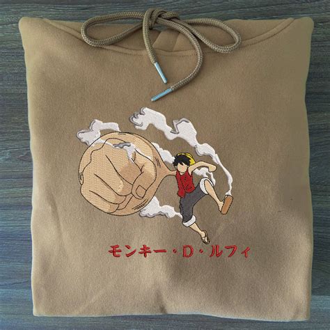Luffy Big Hand Art Embroidered Hoodie - Neko In The Box
