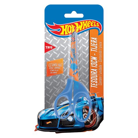 Tesoura Escolar cm Assimétrica Hot Wheels Tris