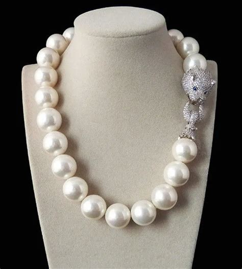 Huge Mm Genuine White South Sea Shell Imitation Pearl Necklace