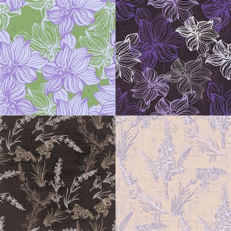 Premium Vector Lavender Flowers Seamless Pattern