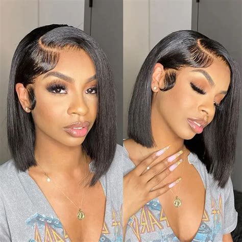 Nadula Glueless 7x5 And 13x4 Pre Everything Short Bob And Straight Wig With Pre Plucked Hairline