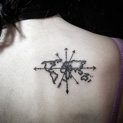 35 Best World Map Tattoo Ideas For Travel Lovers - TattooBloq | World ...