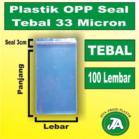 Jual PLASTIK OPP LEM SEAL 15 X 16 CM TEBAL 33 MICRON ISI 100 LEMBAR Di