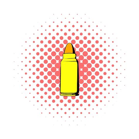 Icono de bala de rifle en estilo cómic sobre un fondo blanco Vector