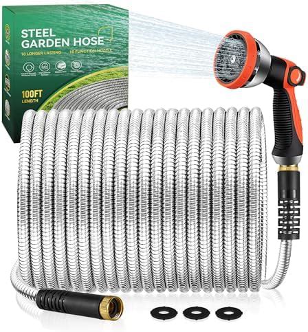 Garden Hose 100 Ft Metal Hose Stainless Steel Water Hose Flexible