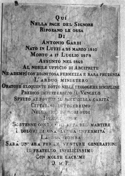 Lapide Commemorativa Opera Isolata Bottega Italia Meridionale P