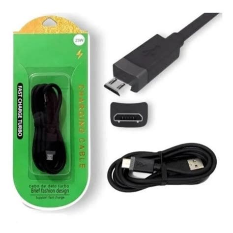 Cabo Carregador Turbo W V Iphone Tipo C V Carrega R Pido Micro Usb