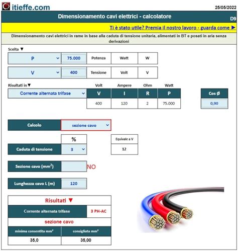 Calcolo Delle Sezioni Dei Cavi Elettrici Itieffe