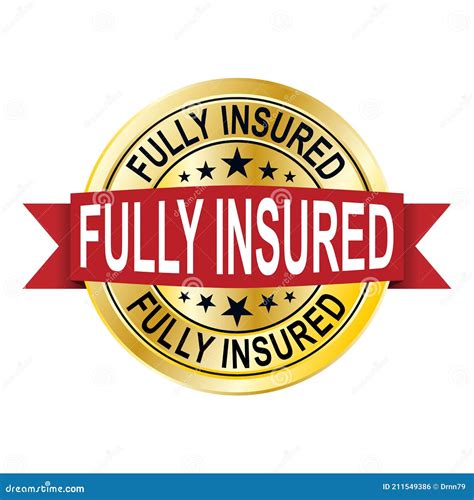 Fully Insured Text On Blue Lines Stamp Sign Royalty Free Stock Image