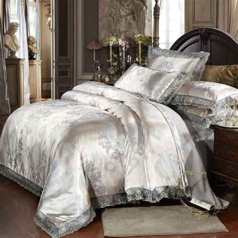 Cotton Luxury Embroidery Tencel Satin Silk Jacquard Bedding Sets