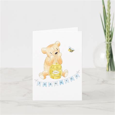 Teddy Bear Baby Shower Boy Thank You Note Card Zazzle