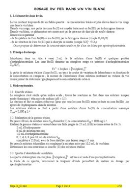 Dosage Du Fer Dans Le Sulfate Ferreux Pdf Notice Manuel D Utilisation