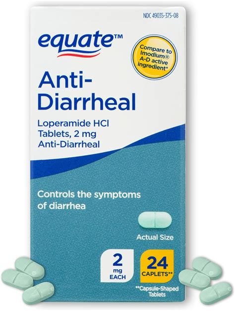 Equate Loperamide Tablets For Diarrhea 2 Mg Compare To