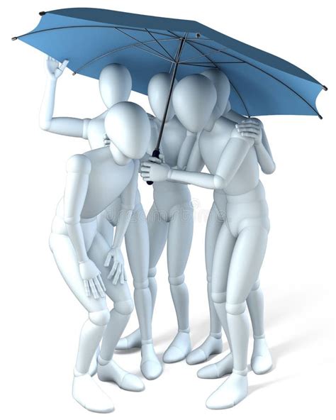 Group People Under Umbrella Stock Illustrations 315 Group People