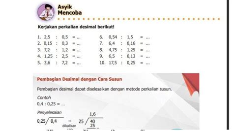 Kunci Jawaban Matematika Kelas 5 Halaman 37 Cara Hitung Pembagian